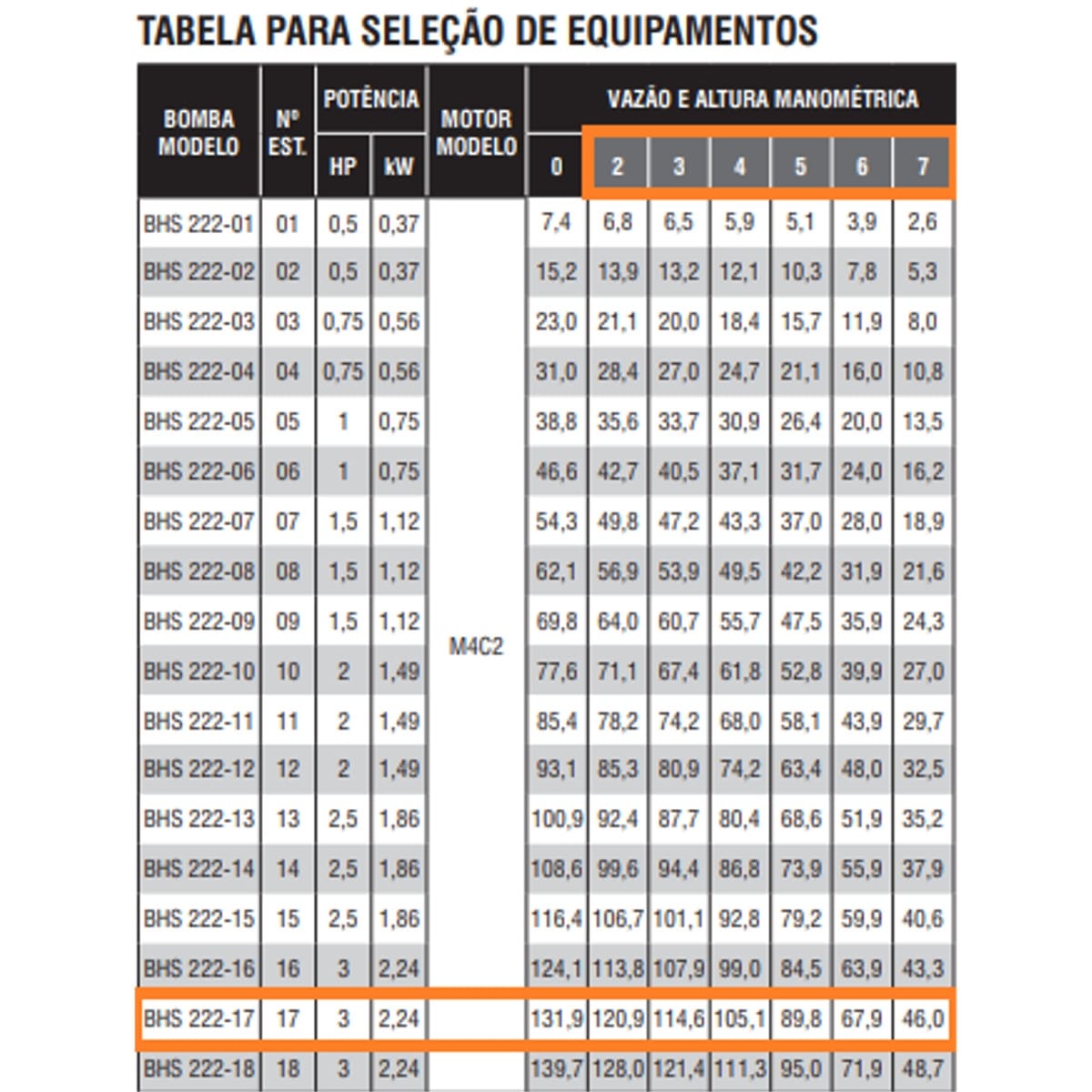 Bomba Submersa Ebara BHS 232-17 5 CV Trifásica 380V